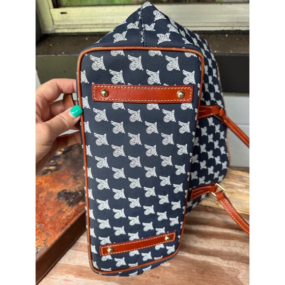 Dooney & Bourke Tote Milwaukee Brewers Ashton Logo Purse Brown Leather Straps - Picture 9 of 12